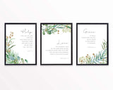 Watercolor botanical prints with divine promises, Encouraging Bible verse prints with leaf surrounds, God's promises watercolor art set