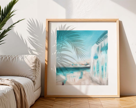 HarbourLight fine art print with abstract harbour and sea tones