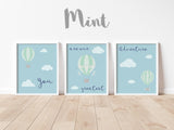 Captivating Hot Air Balloon Trio Prints – Celebrate Parenthood's Adventure with 'You Are Our Greatest Adventure' Quote