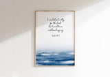 Faith-inspired home decor print with the scripture “He turned to me and heard my cry” from Psalm 40.

