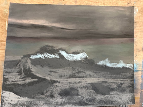 A soft pastel artwork depicting the sea’s shimmering light.