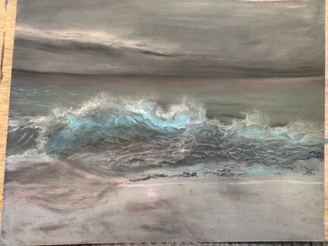 An original pastel seascape by artist Kate Shephard.