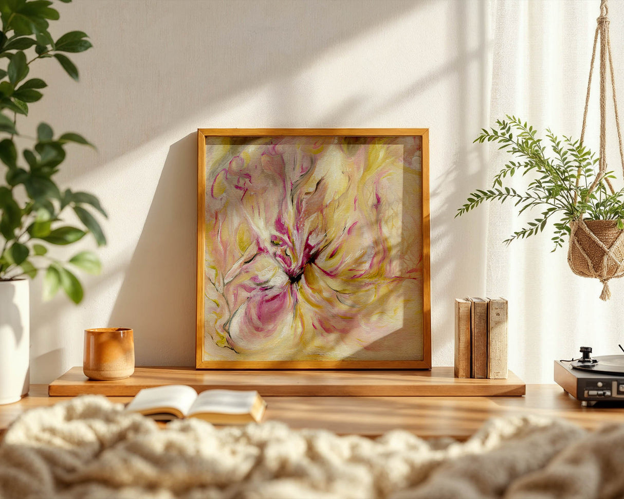 ‘In the Quiet Light’ - Colourful abstract canvas or paper print for modern decor.