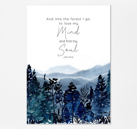 Inspirational wall art for nature enthusiasts, Serene landscape print with soul-searching quote, wanderlust quote print