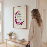 Faith inspired scripture print with calming floral design, reminding of God’s presence and comfort.