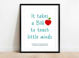 Best Teacher Print, Thank You Teacher, Daycare Teacher Gift, Gifts for Teachers, Personalized Teacher Appreciation Gift