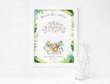 Jungle baby shower activity with custom wording, Custom jungle safari fingerprint guest book, jungle baby shower theme ideas