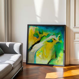Vibrant abstract painting for contemporary spaces.
