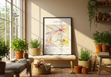1 Corinthians 16:14 – modern faith print with bright pastel movement.