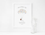 Personalized maternity leave gift with fingerprint baby print, Unique swaddled baby print with colleagues' fingerprints