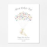 Personalized keepsake for coworker's maternity leave with fingerprint balloonsm, Unique office gift idea: Swaddled baby print