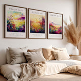 Psalm 66:1 Bible art with blooming wildflowers and joyful typography. Vibrant flower meadow print with “Shout for joy to God, all the earth!”