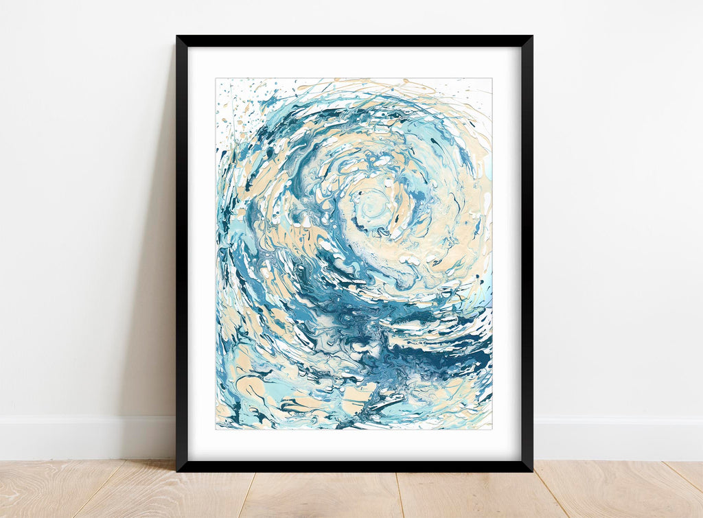 Artistic representation of the dynamic energy of the sea, Beach lover gifts: Crashing wave art for home bliss