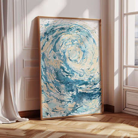 Abstract crashing wave print 'Wave I', perfect wall art for ocean lovers and coastal style interiors.