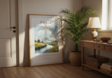Isaiah 66:12 – Scripture wall decor featuring peaceful river landscape.