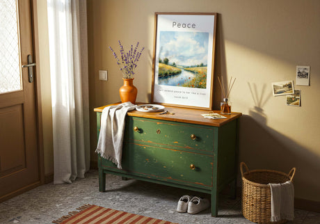 Isaiah 66:12 – Peaceful river winding through countryside with bees and flowers on the riverbank.