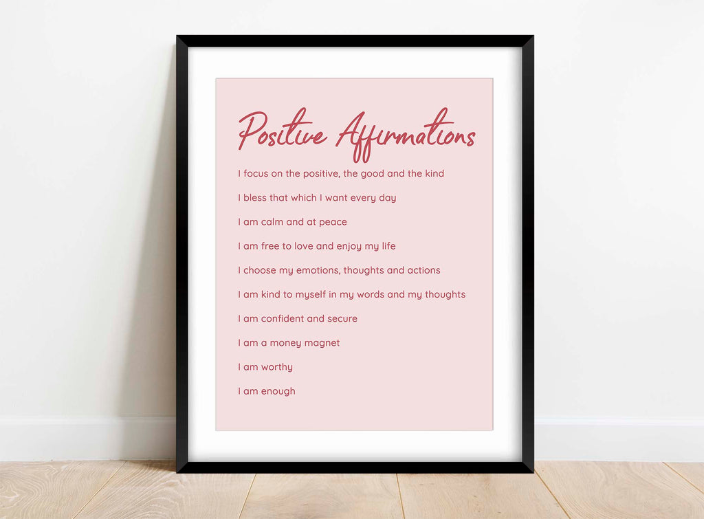 Customisable empowerment print with unique affirmations, Personal growth wall art with custom fonts and text colors