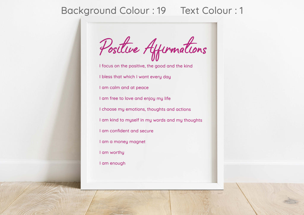 Custom empowerment wall decor with hand-selected affirmations, Customised affirmations print for fostering self-belief
