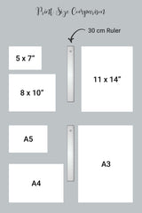 Crafty Cow Design -print size comparison chart