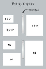 Crafty Cow Design - print size comparison chart