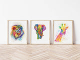 Rainbow Animal Art, Colourful Animal Prints UK, Funky Animal Prints