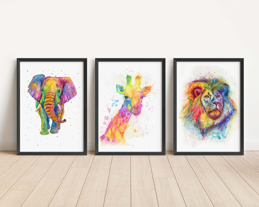Rainbow Animal Art, Colourful Animal Prints UK, Funky Animal Prints, colourful animals, colourful animal artists, colorful animal prints