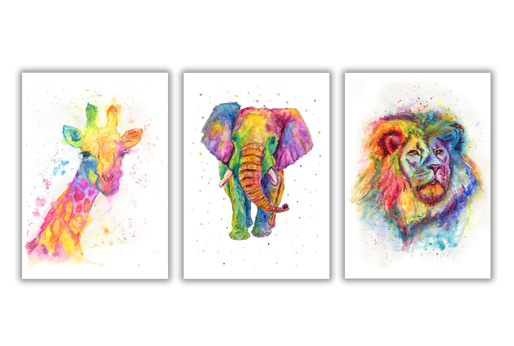 colorful animal prints, multicoloured animal prints, colorful animal paintings, colorful art prints, colorful animal art, colorful abstract art