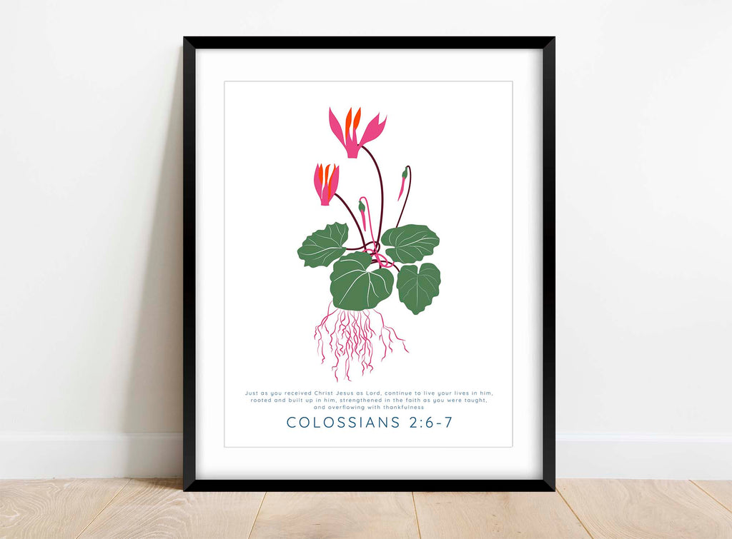 Overflowing with thankfulness scripture print, Christian home decor, Elegant floral design, Spiritual growth wall art