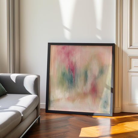 Sanctuary, a minimalist abstract painting, evokes comfort with its gentle, earthy hues and subtle texture