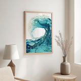 Sandbanks Wave print with dynamic abstract wave design.