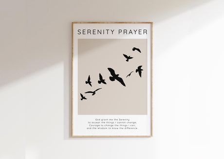 Grant Me The Serenity Prayer Wall Art Print, Recovery Gifts For Him, sobriety gift, sober gift, prayer wall decor, mental health gifts