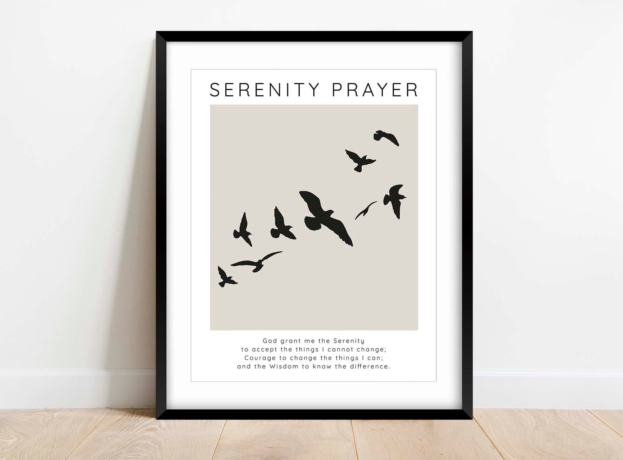 Adesivo Murale Vinile Con Preghiera "God Grant Me The Serenity": Decorazione Da Parete Rimovibile, Dimensioni 52x90cm, Fai Da Te