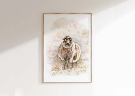 Sheep Painting Print, Rustic Farmhouse Decor, Country Kitchen Print, Watercolor sheep painting farmhouse wall art, sheep wall art