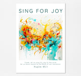 Sing For Joy Music Wall Art, Psalm 95 Modern Scripture Home Decor, Modern Christian home decor with Psalm 95:1 scripture