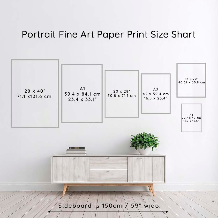 Size Guide for large paper prints - Crafty Cow Design