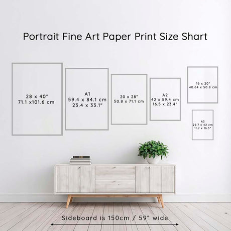 Size Guide for large paper prints - Crafty Cow Design