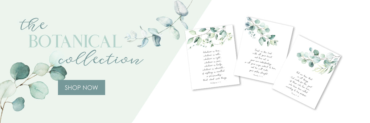 Crafty Cow Design - Botanical background Bible verse prints, blending the timeless beauty of delicate flora with inspiring scripture