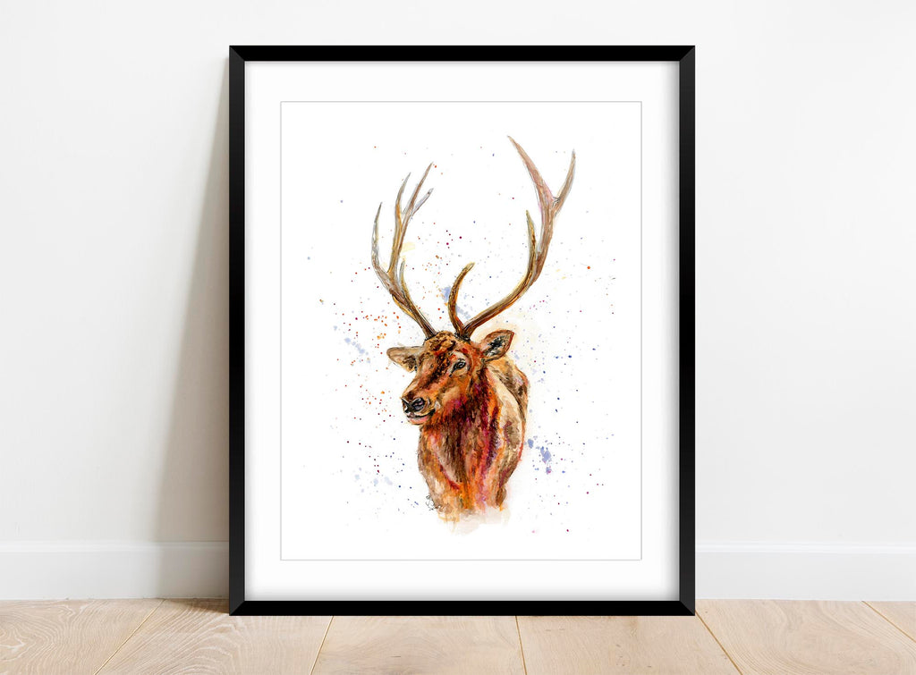 perfect rustic accent for homes - stag and Antler decor for home interiors, featuring a unique rustic stag print, Rustic stag head art