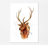 Boyfriend gift idea: handpainted stag head print for a touch of nature - a statement piece for modern homes, rustic and contemporary