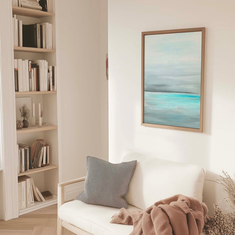 Tranquil ocean art print 'Still Sea', subtle and serene print perfect for calming home decor or coastal interiors.
