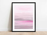 Serenity at Sea: Grey and Pink Ocean Print, Oceanic Bliss: Serene Grey and Pink Art Print, Contemporary Ocean Print