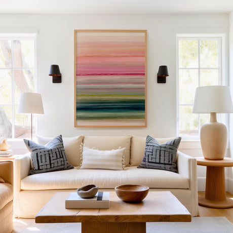 A striped abstract artwork titled Spring is Here, designed for lovers of contemporary and modern design.