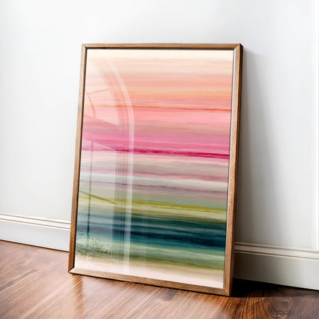 A bold striped composition in spring-inspired hues, making a statement in any stylish interior.
