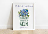 Teacher Print 1 - Thank You For Helping Me Grow, Teacher Gift Ideas For End Of School Year, Preschool Teacher Gifts UK