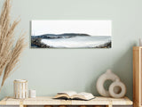 Swanage Pier and Purbeck Hills captured in a serene oil painting with gold highlights.