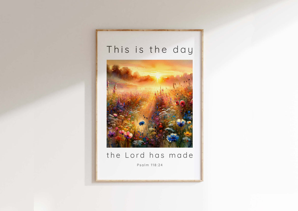 Christian scripture prints with yellow and orange hues, perfect as a gift.