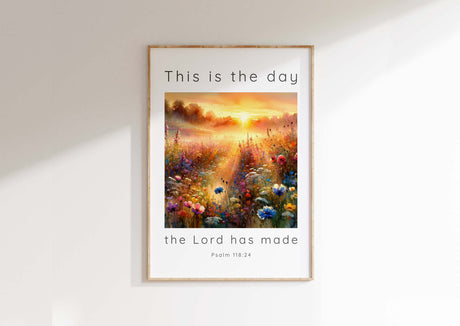 Christian scripture prints with yellow and orange hues, perfect as a gift.