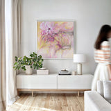 'Through It All' - uplifting modern wall art with gentle flowing colours.