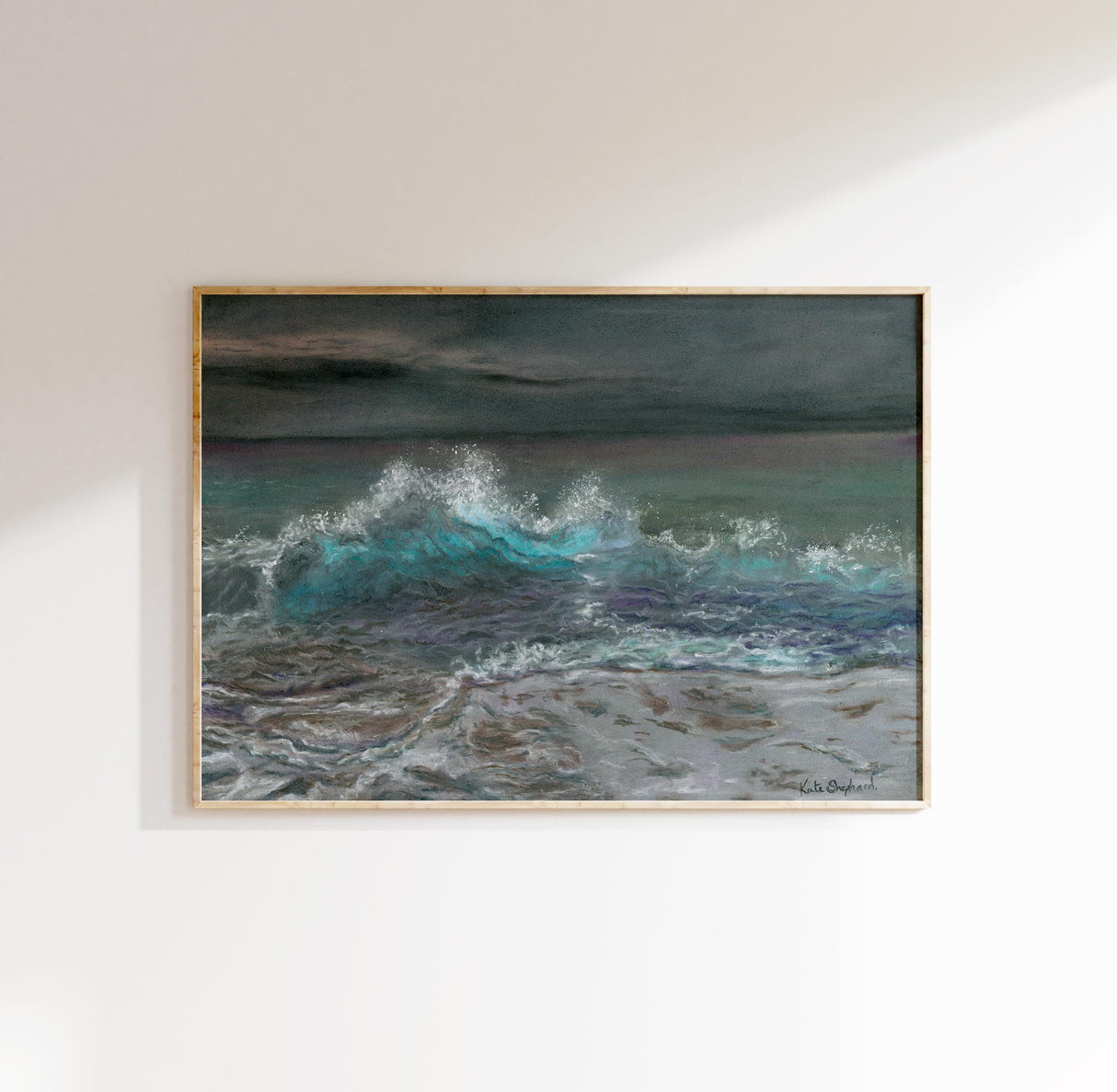 Turquoise blue ocean print for beach and nature enthusiasts. Ideal surfer gift, beach house decor, beautiful modern home art