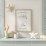 A magical birthday guest book alternative where guests leave colorful fingerprints as balloons.